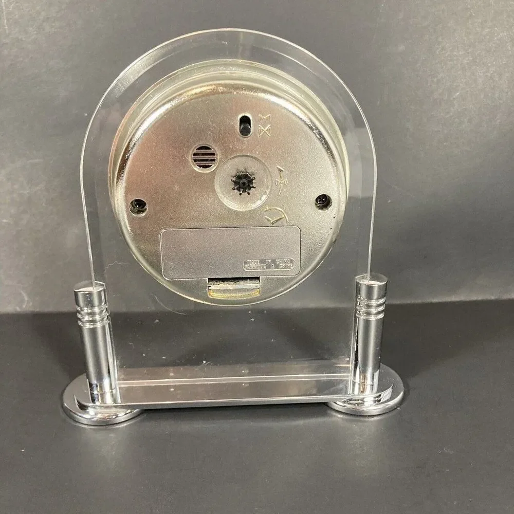 Howard Miller Discoverer World Arch Table Alarm Clock Desk Mantle Globe Silver